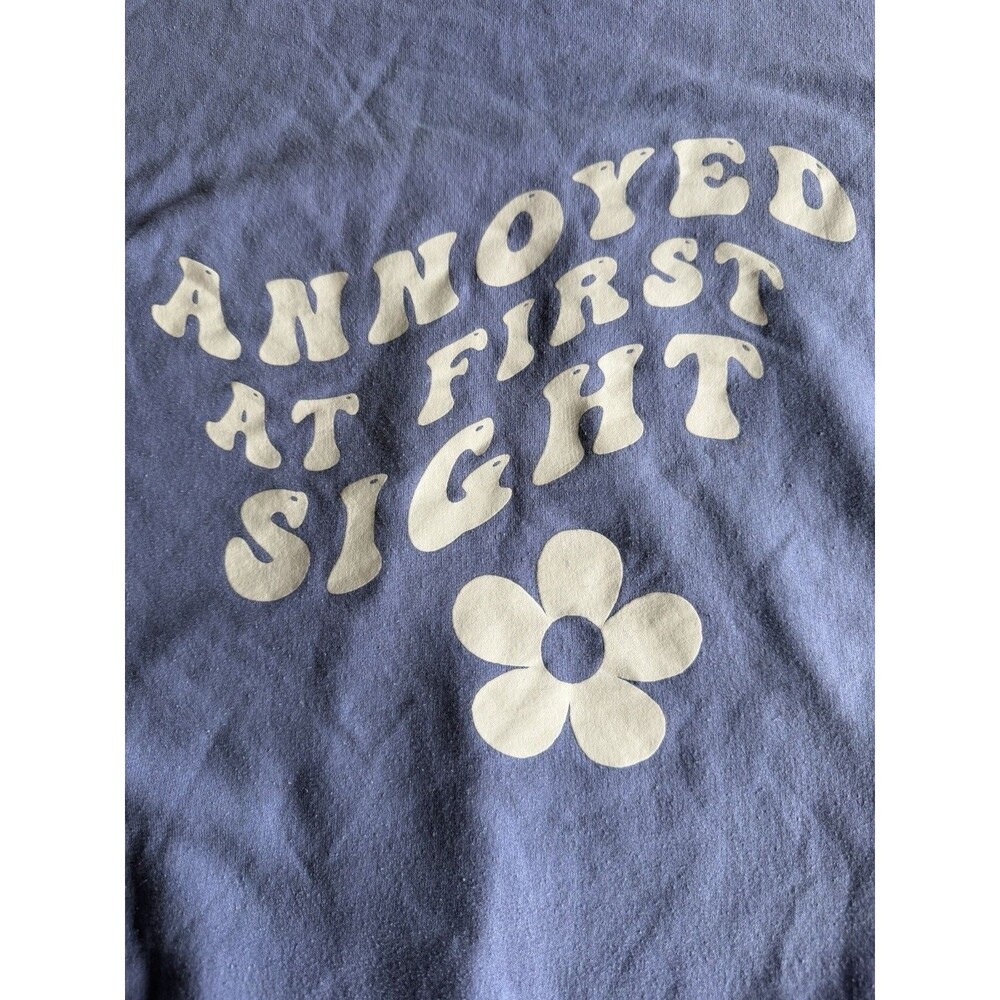 Annoyed at First Sight Hoodie Sweatshirt Bird Bee Detroit, One Size, Blue/Purple